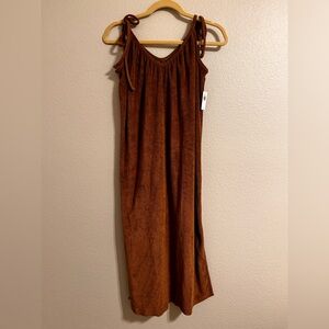 Old Navy Brown Terry Cloth Maxi Dress/Swim Coverup